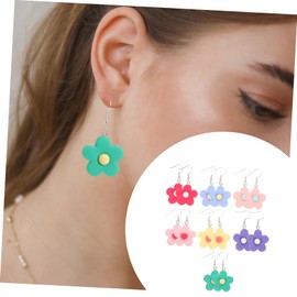 Beavorty 7 Pairs Floral Dangle Earrings for Women Flower Drop Earrings Lightweight Fashion Jewelry for Daily Wear Special Occasions Random Color