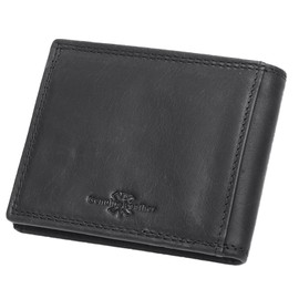 Carteras para Caballero con Clip Para Dinero, Billetera para Hombre Piel Minimalista, Cartera de Cuero Bifold con 9 Ranuras para Tarjetas de Crédito, Regalo para Hombre (Negro)