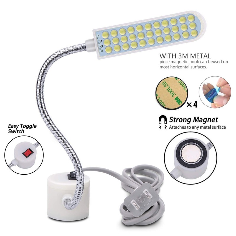 Sewing Machine Light (36LEDs) Gooseneck Work Light with Magnetic Mounting