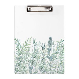 Britimes Clipboard Decorative Office School Hardboard Wood Nursing Clip Board and Pull for Standard A4 Letter Size Summer Mint Green Plant Tree 12.5" X 8.5"