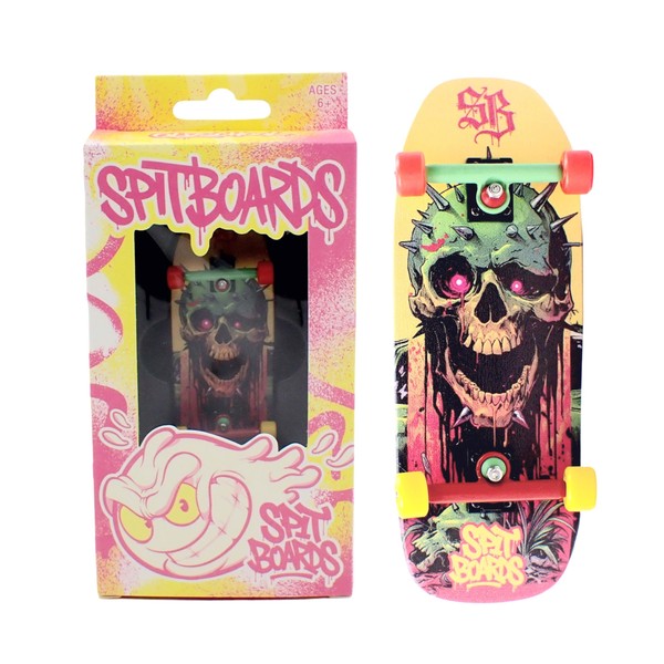 SPITBOARDS® 34mm Fingerboard Oldschool Cruiser Pro Complete Setup, Pre-Assembled 5-Layer