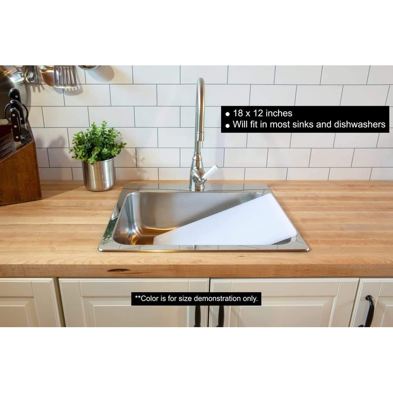 Large Poly Cutting Board, 18x12 Inch Black, 3/4" Thick, BPA