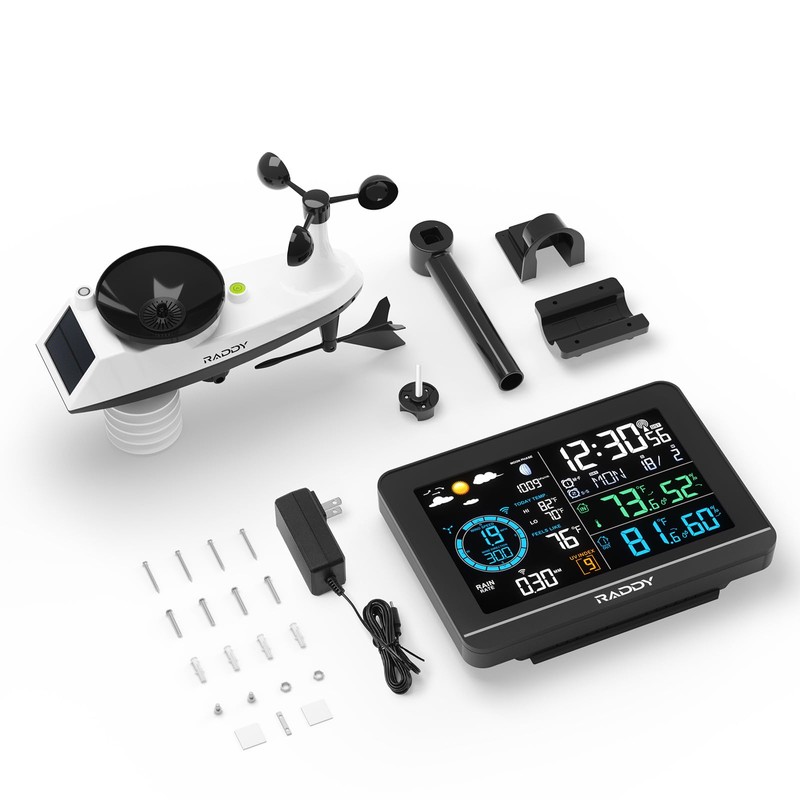 Raddy UV-6 Professional Weather Station with 6" VA Display and