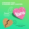 1 x Heart Coaster - Name Yara Pink Hearts Love