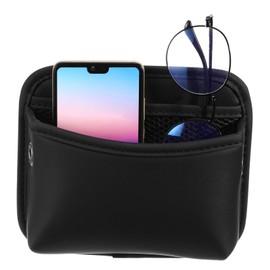 STOBAZA Car Seat Gap Storage Organizer Multi Functional Phone Storage Pouch Durable PU Material Space Saving Design for Keys Coins and Items Car Seat Side Pocket