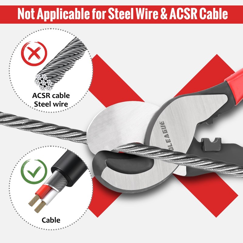TOOLEAGUE 2Pcs Cable Cutter Set,14-Inch and 10 Inches Heavy Duty