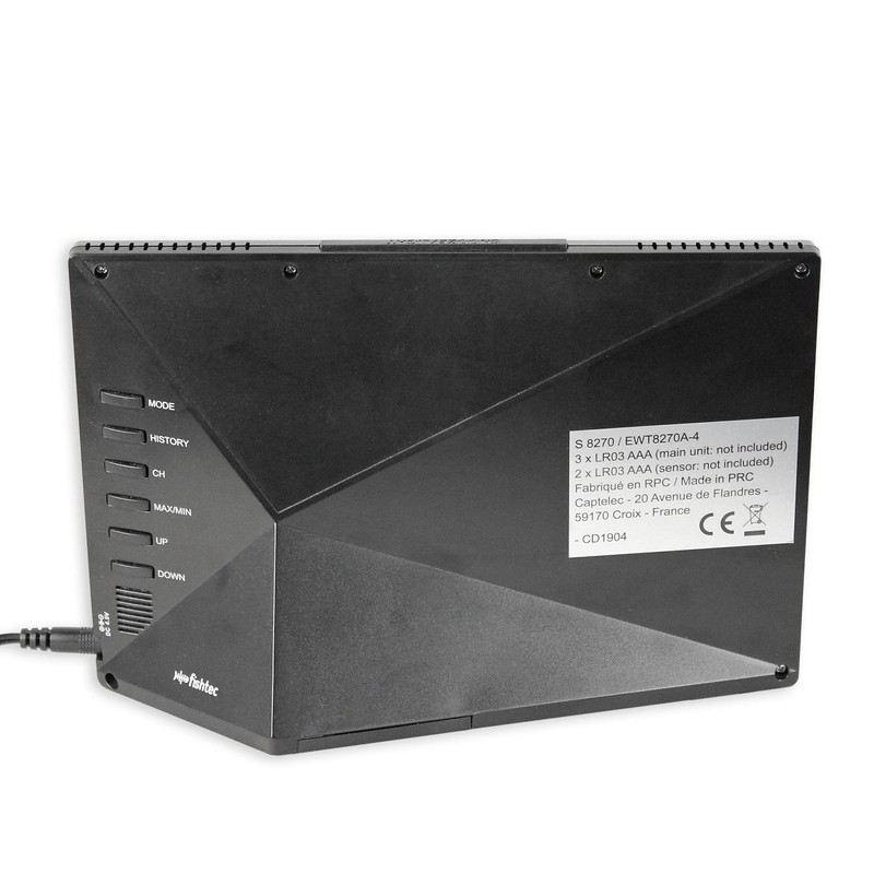 FISHTEC Weather Station LCD Colours with Wireless Outdoor Sensor -