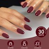 CUZIAM Red French Press on Nails Short Almond - Dark
