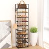 WEXCISE Narrow Shoe Rack 10 Tiers Tall Shoe Rack for
