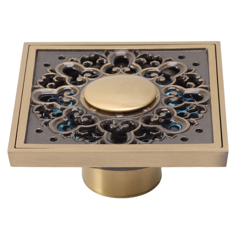 Floor Drain Metal Squared Retro Style Water Drainage Shower Drain