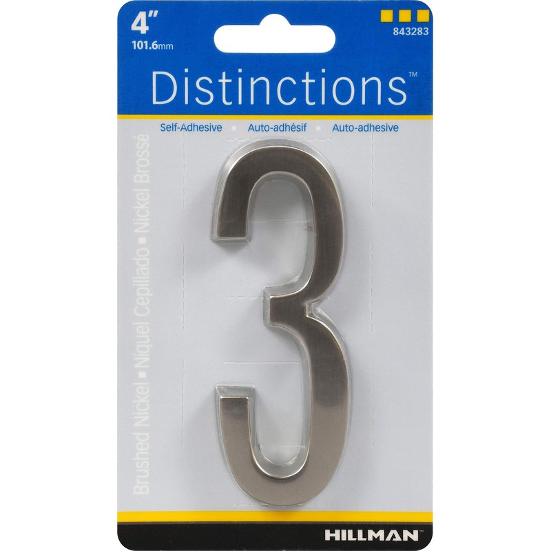 Distinctions Nickel, 3 Hillman 843283 4-Inch Die Cast Self-Adhesive House