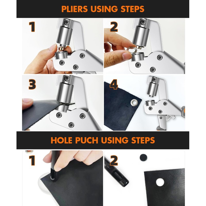 Hapden Heavy-Duty Grommet kit (3/8 and 1/2) Includes a Bag,