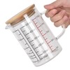 Glass Measuring Cup, Graduated Beaker Mug with Handle and Lid