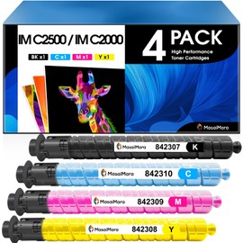 MasaiMara (16,500 Pages Compatible Toner Cartridges for Ricoh IM C2500 IM C2500H 842307 842310 842309 842308 for Ricoh IMC2000 IMC2500 IM C2000 IM C2500 Printer (Black Cyan Magenta Yellow, 4-Pack)