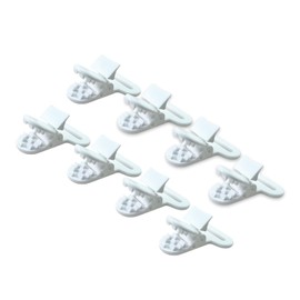 100 clips para chupete, tirantes, manoplas, clip para bricolaje, juguetes de dentición, mantas de bebé, soporte para babero para cinta de 20 mm (blanco)