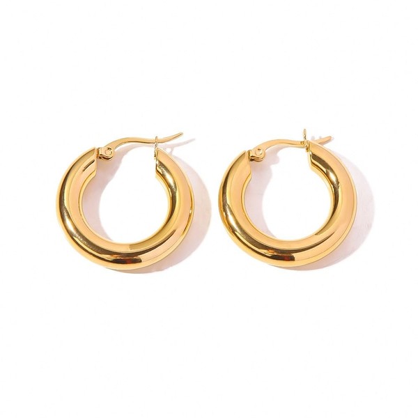 WEIMU 18K Gold Earrings Chunky Gold Hoop Earrings for Women