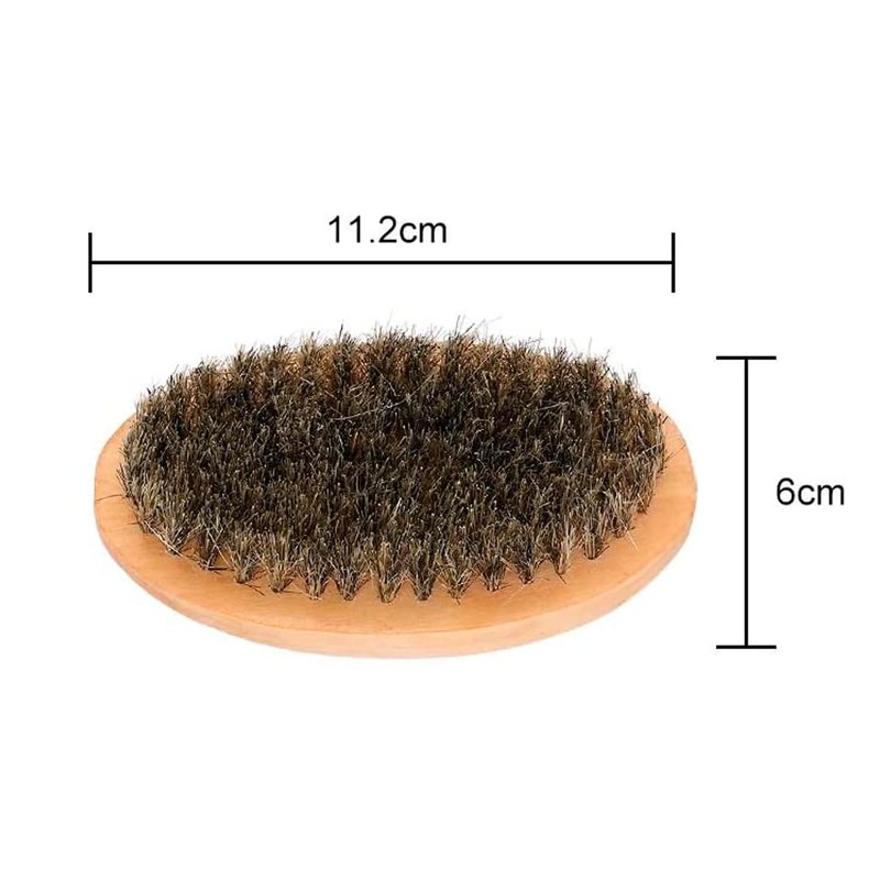 Kit 5p Cuidado De Barba Cepillo Bambú Tijera Navaja Brocha