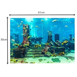 Underwater Poster Aquarium Decor Sticker Underwater Background Fish Tank Aquarium Background Decoration Picture PVC Underwater World Aquarium Sticker