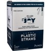 Crystalware, Black Plastic Straws, 7 3/4 Inches, Jumbo Pack 500