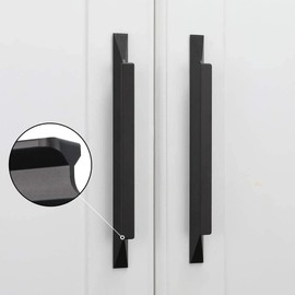 LONTAN 5 Pack Black Kitchen Cabinet Handles 96mm Cupboard Handles Black Kitchen Handles Black Drawer Handles Kitchen Door Handles Wardrobe Handles Bathroom Door Handles Shower Door Handle