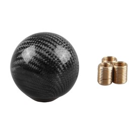 RYANSTAR Carbon Fiber Shift Knob Gear Shifter Knobs with 3 Adapters Round Ball Stick Shifter Level Black
