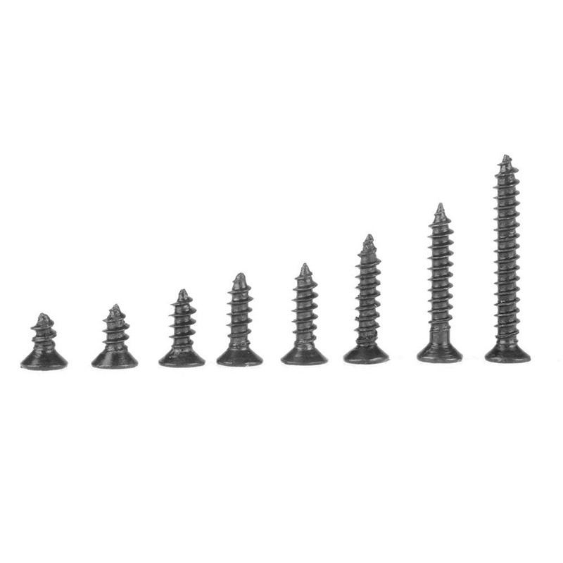 800 pcs M2 Black Carbon Steel Self-Tapping Screw Assortment Kit,