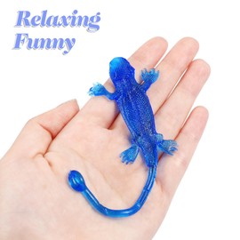 TOYANDONA 5Pcs Stretchy Sticky Lizards Toys Stretchy Rubbery Sticky Lizards Stretchy Sticky Toys for Party Favors Goodie Bags Easter Egg Basket Stuffers Pinata Filler Students Rewards