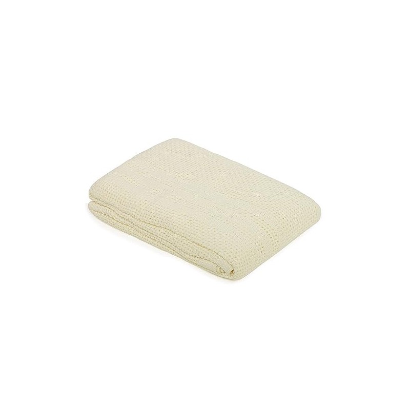 Cot Bed Cotton Cellular Blanket (Cream) - 6150CR