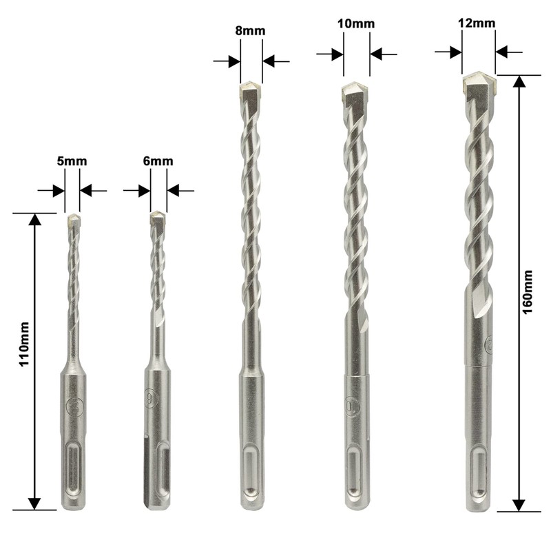 NORTOOLS SDS Plus Hammer Drills Bits Set with Carbide Tipped