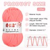 sourcing map 2PCS Crocheting Yarn,Light Pink 4 Ply Acrylic Yarn