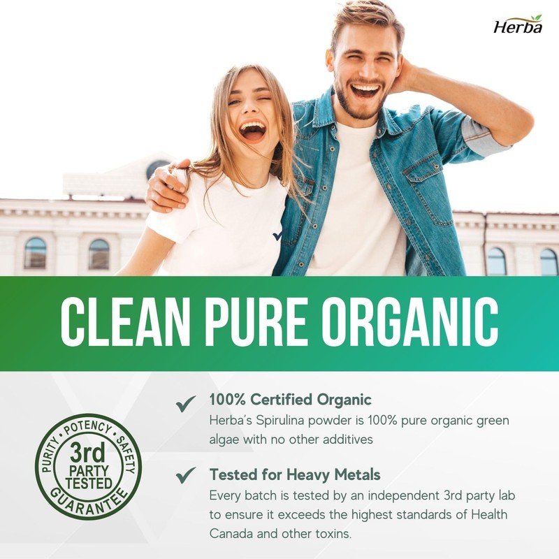 Herba Organic Spirulina Powder 250g – Certified USDA Organic &