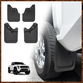Muslogy Mud Flaps Splash Guards Compatible with Toyota Tacoma 2024 Accessories Front and Rear Mud Guards 4PCS No Drilling Heavy Duty Fender Mudguards Kit with Hardware Accessories(Extra Large Version)