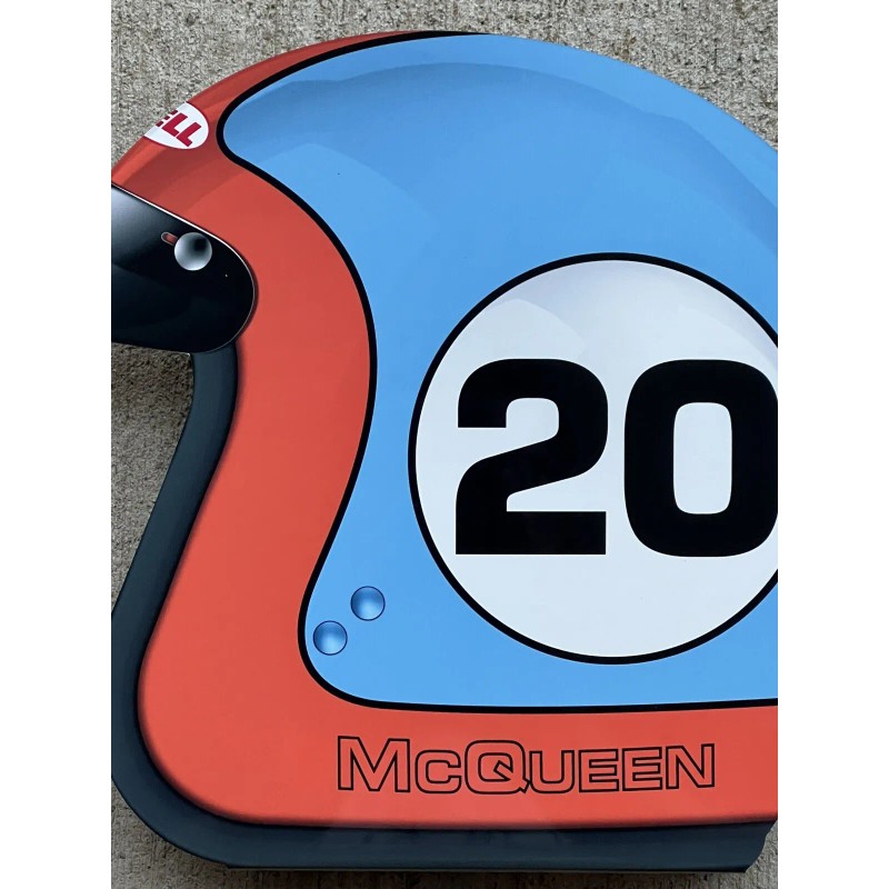 steve mcqueen RACING open face Helmet Style Sign lemans daytona