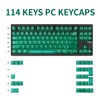 114 Keys Clear Crystal Green PBT Keycap Set, Translucent Shine