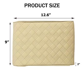 QKWL Car Armrest Cushion, Console Covers for SUV, Car Center Console Cover, Arm Rest Cover for Car, Long-Lasting, Soft and Comfortable, Suitable for Most Cars (Beige)