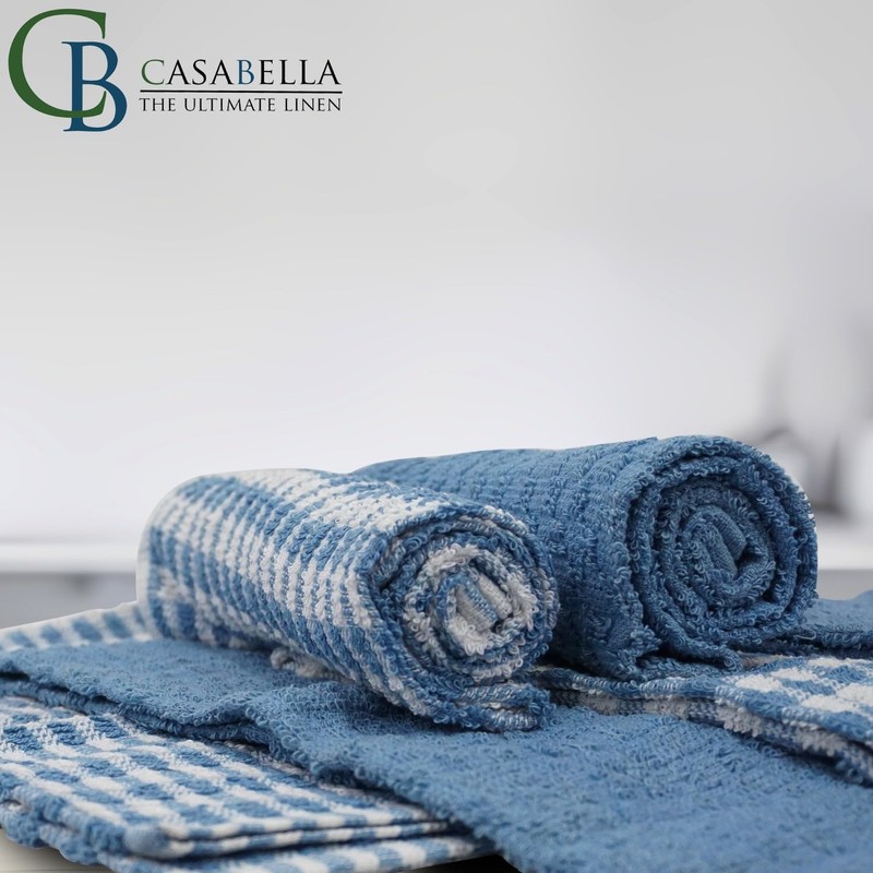 Casabella Pack of 6 Terry Towelling Cotton Kitchen Tea Towels