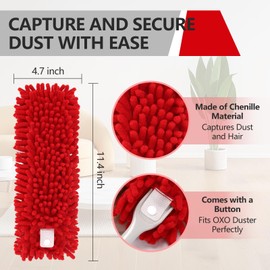 Yicotira Reusable Microfiber Duster Refills Compatible with OXO & for MR.SIGA Duster- Washable Dusters Refill for OXO Good Grips Extendable Duster for Cleaning, 2 Pack (Handle is Not Included)