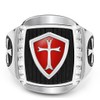 GRHOSE Men's Stainless Steel Ring Knight ring Templar Ring biker