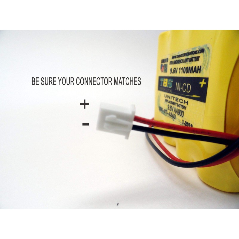 5PC Unitech AA900mAh 9.6V Battery Emergency Light 9.6V 1.1Ah NiCD