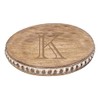 Mary Square Monogrammed K Rustic 12 inch Mango Beaded Round