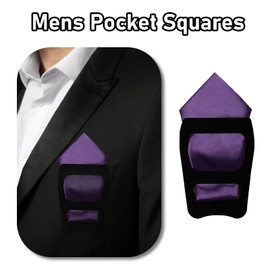 LJBFNN Pocket Squares for Men, 11.81'' Mens Womens Handkerchiefs with Pocket Square Holder for Suits Wedding Party Business (Deep Purple)