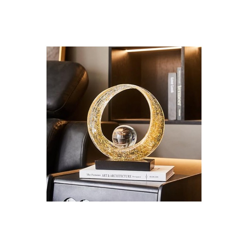 Estatua de resina dorada abstracta, decoración para el hogar