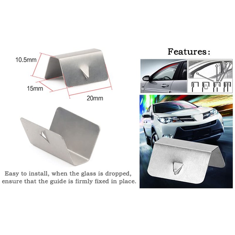 Broco Air Deflector Clips Rain Wind Universal Mounting Channel Stainless