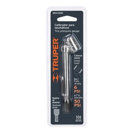 Truper MEA-50D, Medidor de presión 50 lbs, cabeza doble