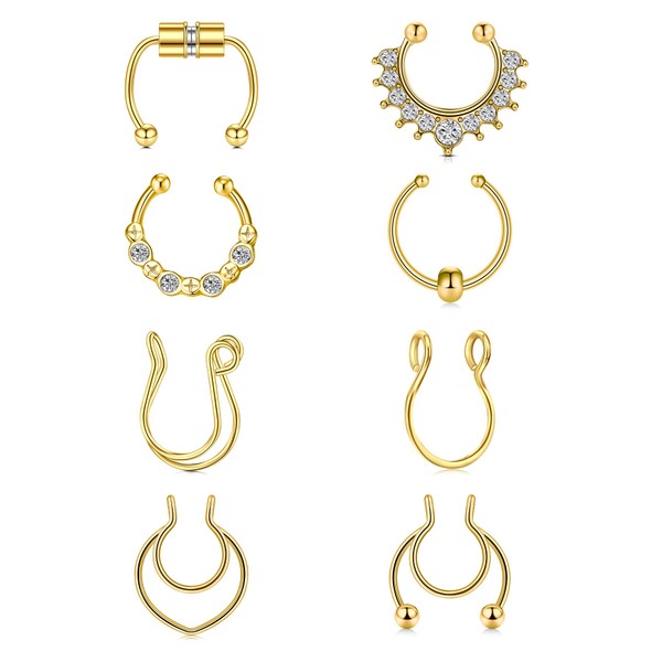 MODRSA MODRSA Fake Septum Ring Faux Piercing Clip On Septum