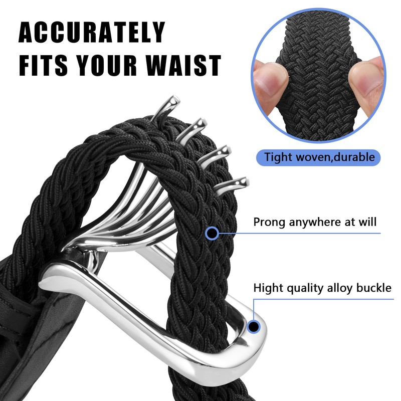 MATLAB Stretch Belt Fabric Belt Braided Elastic Belt for Men