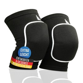 LAUTER SCHUTZ ® Ultralight Knee Pads - Breathable, Stretchy, Soft - (Indoor and Outdoor Sports) with Patella Pads for Handball, Volleyball, Mountain Biking & More (Black, S)