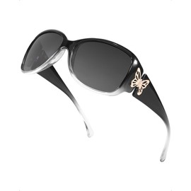 SIPHEW Trendy Polarized Sunglasses for Women, Oversized Retro Frame, Fashion Butterfly Accents, UV400 Protection