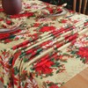 SASTYBALE Christmas Tablecloths Rectangular, Printed Xmas Table Cloth with Poinsettia