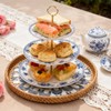 Round Rattan Tray with Pearl Inlay, 11.8in Woven Serving Tray